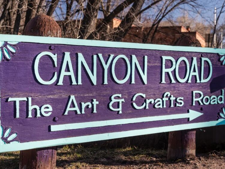 Mindful travel in Santa Fe along Canyon Road Arts District with colorful galleries, local artists, and cultural immersion