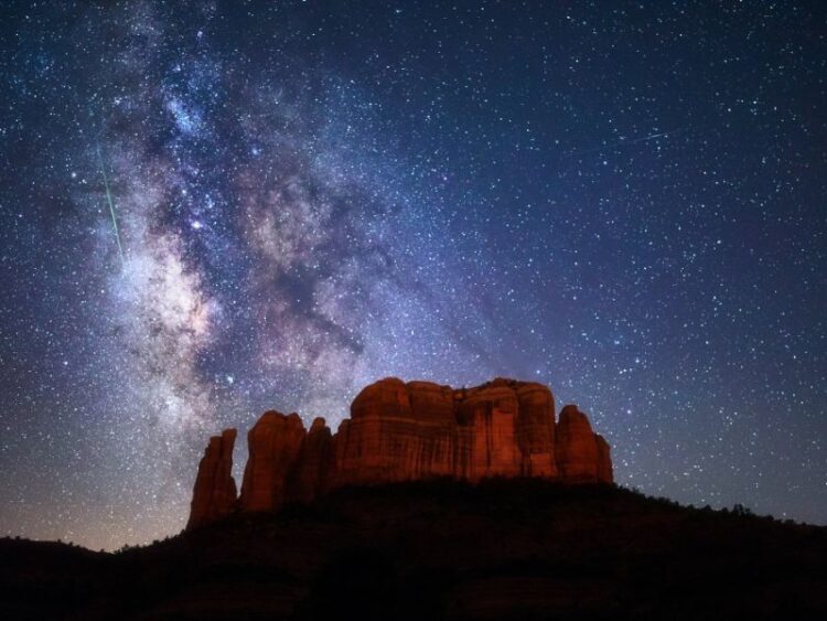 Stargazing retreat with mindful travel under desert night sk