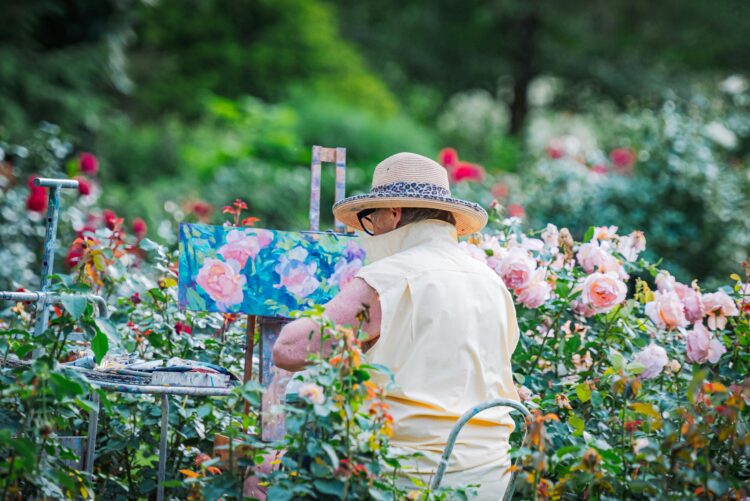 Mindful living through hands-on creative tasks like painting outdoors, showing how flow reduces anxious thoughts and builds presence