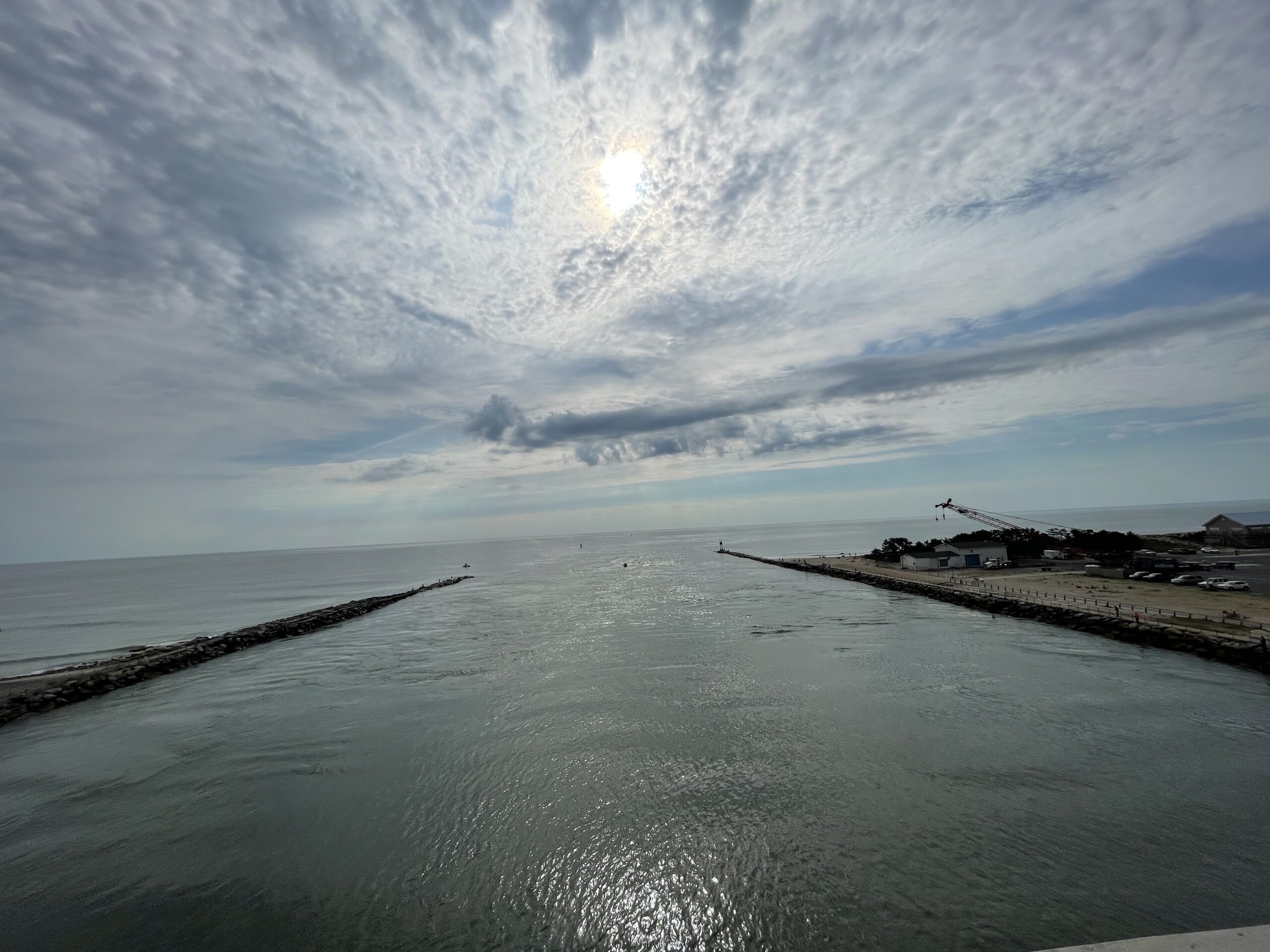 Indian River Inlet view from a mindful walk across a local bridge where the bay meets the ocean