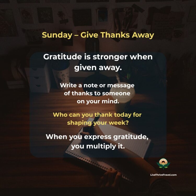 Softly lit desk with a journal and pen, where someone writes a thank-you note — illustrating gratitude practice and mindful reflection at night.