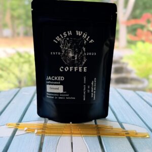 Locally roasted Irish Wolf Coffee featured in a First Night Gift from Live Thrive Travel.