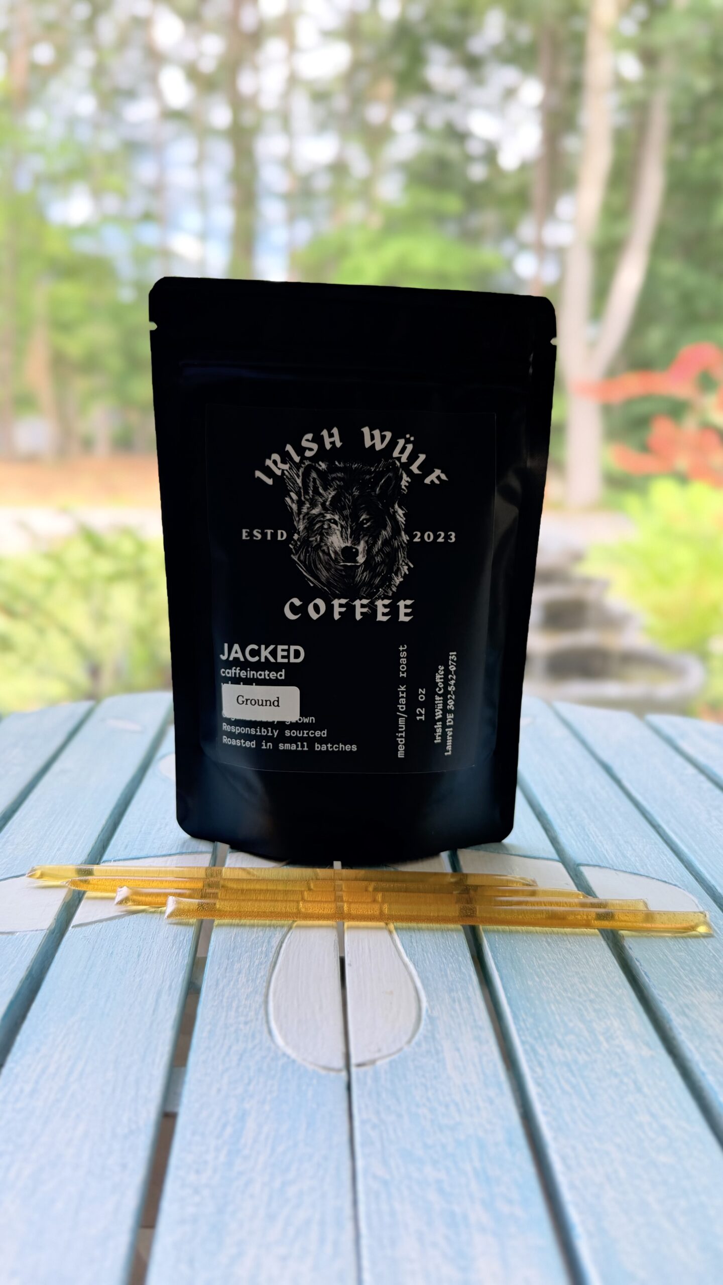 Locally roasted Irish Wolf Coffee featured in a First Night Gift from Live Thrive Travel.